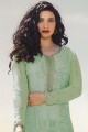 Crepe Palazzo Suit in Light Green