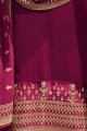 Pink Palazzo Suit in Satin Georgette