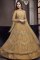 Art Silk Net Occur Yellow Anarkali Suit dupattta