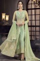 Satin Light Green Anarkali Suit in Satin