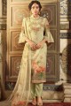 Pastel Green Georgette Straight Pant Straight Pant Suit with Georgette