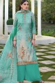 Sea Green Silk Palazzo Pant Palazzo Suit with Cotton