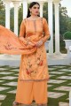 Light Orange Palazzo Suit in Cotton Silk