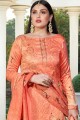 Orange Cotton Silk Palazzo Suit