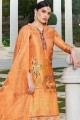 Orange Silk Cotton Palazzo Suit with dupatta