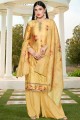 Silk Palazzo Suit with Cotton in Light Yellow