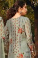 Georgette Sharara Suit with Georgette in Pastel Green