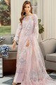 Baby Pink Palazzo Suit in Net