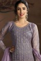Purple Palazzo Pant Palazzo Suit in Net with Net
