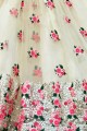 Off White Lehenga Choli in Net with Embroidery
