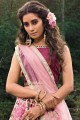 Net Lehenga Choli in Baby Pink with Embroidery