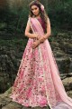 Net Lehenga Choli in Baby Pink with Embroidery