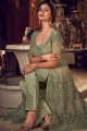 Net Anarkali Suit in Pastel Green Net
