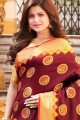 Latest Ethnic Maroon Art Silk Weaving Banarasi Saree with Blouse