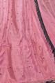 Pink Embroidered Lehenga Choli in Net
