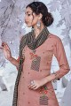 Dusty Peach Cotton Straight Pant Suit with dupatta