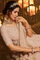 Georgette Lehenga Choli in Pastel Brown with Embroidery