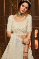 Georgette Lehenga Choli with Embroidery in Off White