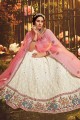 White Lehenga Choli in Embroidered Georgette with Net Dupatta