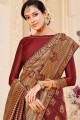 Banarasi Saree in Maroon Silk with Weaving