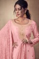 Banarsi Jacquard Light Pink Palazzo Suit in Banarsi Jacquard