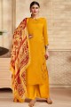 Satin Silk Palazzo Suit in Yellow