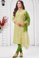 Indian Ethnic Light Green Churidar Suit in Silk with Silk