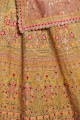 Yellow Embroidered Lehenga Choli in Silk