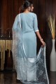 Georgette Palazzo Suit with Georgette in Baby Blue