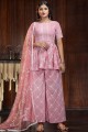 Pink Palazzo Pant Palazzo Suit in Georgette with Georgette