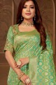 Light Green South Indian Saree in Embroidered Jacquard & Silk