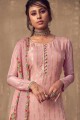Jacquard Silk Sharara Suit in Baby Pink