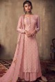 Jacquard Silk Sharara Suit in Baby Pink
