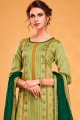 Light Green Palazzo Suit with Cotton Silk