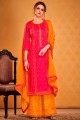 Rani Pink Palazzo Pant Palazzo Suit in Silk with Cotton