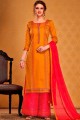 Cotton Palazzo Suit in Musturd Yellow Silk