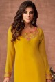 Fashionable Georgette Yellow Salwar Kameez in Georgette
