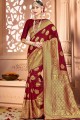New Maroon Art Silk Weaving Banarasi Saree with Blouse