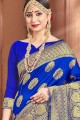 Royal Blue Weaving Art Silk Banarasi Saree