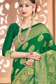 Art Silk Weaving Green Banarasi Saree with Blouse