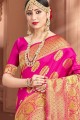 Rani Pink Weaving Art Silk Banarasi Saree