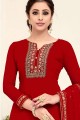 Red Georgette Palazzo Pant Palazzo Suit in Georgette