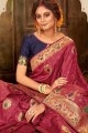 Banarasi Saree in Onion Pink Art Silk with Weaving