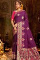 Purple Weaving Art Silk Banarasi Saree
