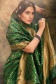 Dark Green Banarasi Saree in Art Silk with Weaving
