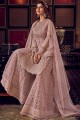 Dusty Pink Net Sharara Suit in Net