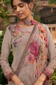 Traditional Crepe Grey Palazzo Suit with dupatta
