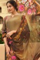 Crepe Light Brown Palazzo Suit with dupatta