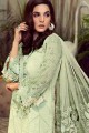 Pastel Green Palazzo Suit in Georgette