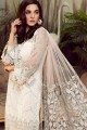 Palazzo Suit in White Georgette with Georgette
